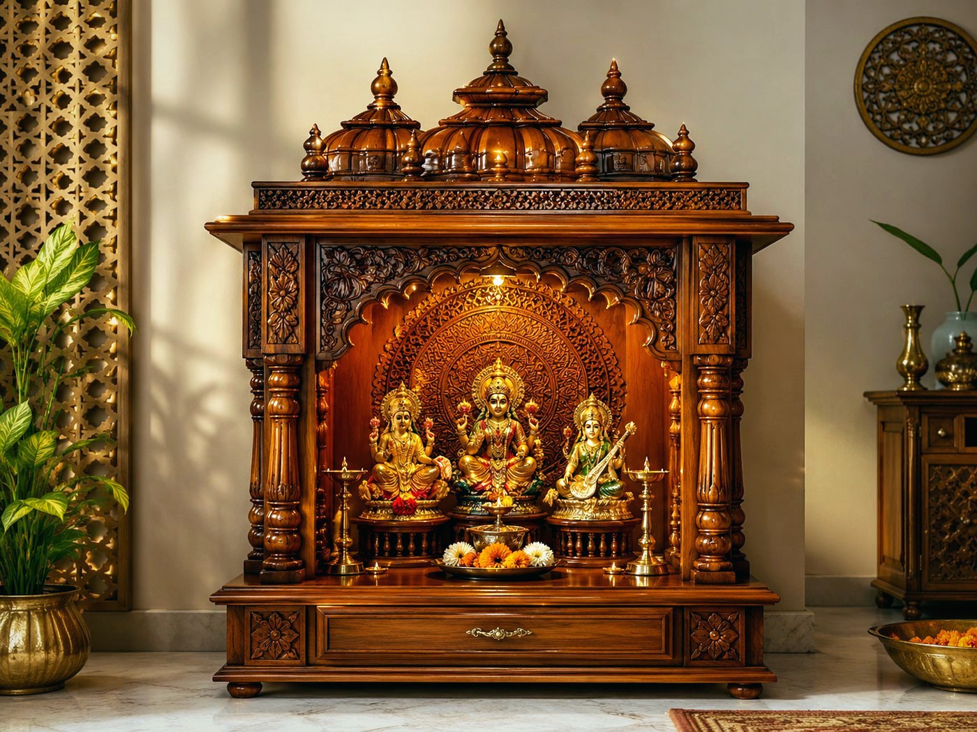 Wooden temple and pooja mandir collection